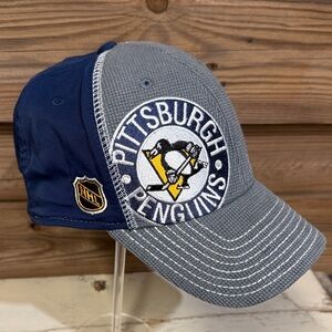 Reebok Blue and Gray Pittsburgh Penguins L/XL Fitted Cap